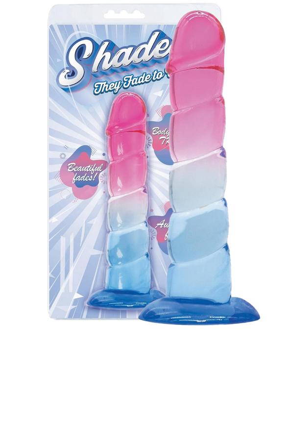Shades Swirl Dildo with Suction Cup 7.5in - Pink/Blue