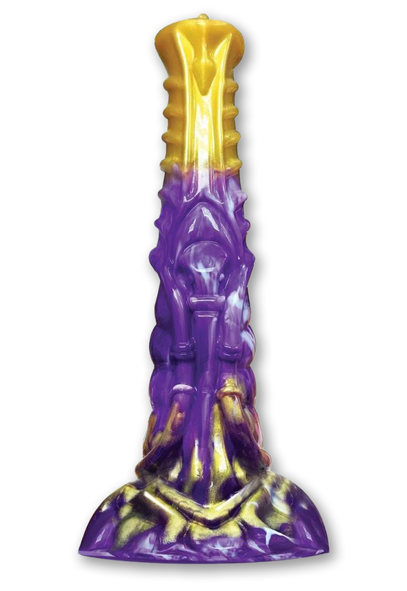 Alien Nation Obelisk Silicone Dildo - Purple/Gold