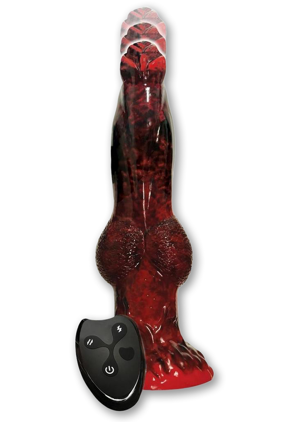 Alien Nation Fire Dragon Silicone Thrusting Dildo with Remote Control - Red/Black