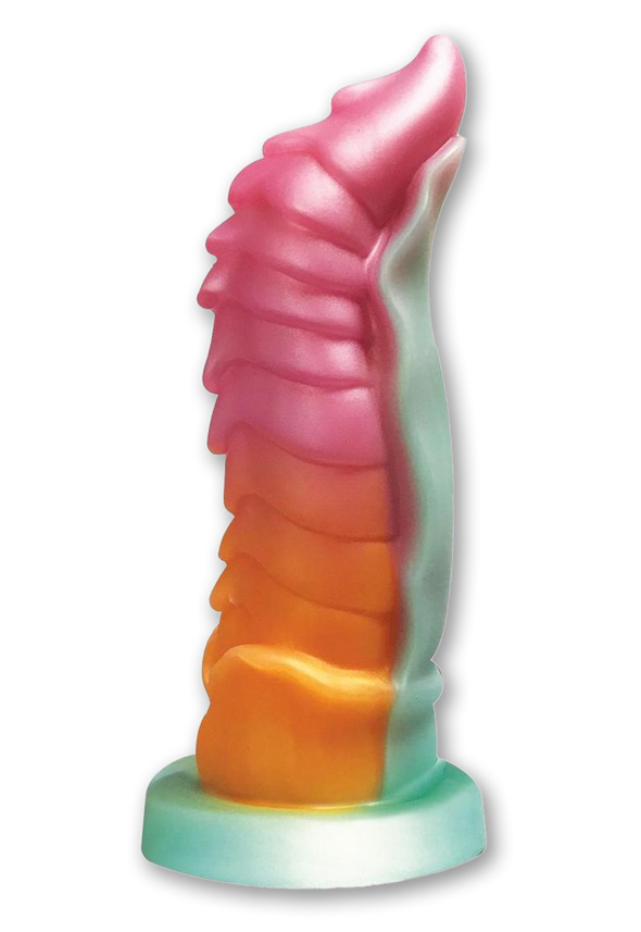 Alien Nation Neptune Silicone Dildo - Orange/Magenta