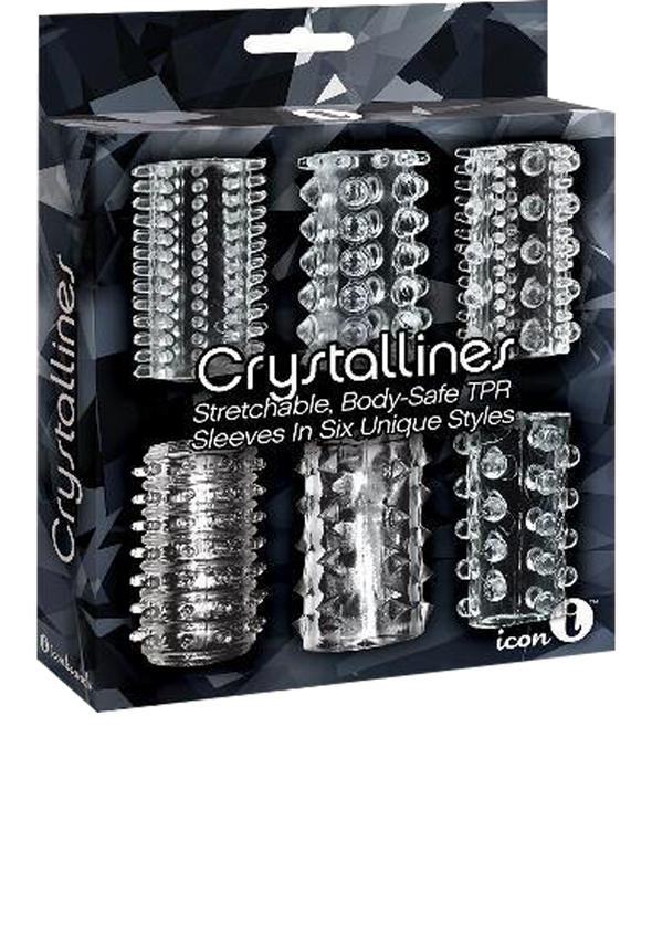 Icon Brands - The 9's - Crystalline TPR Cock Sleeves 6 Pack Clear