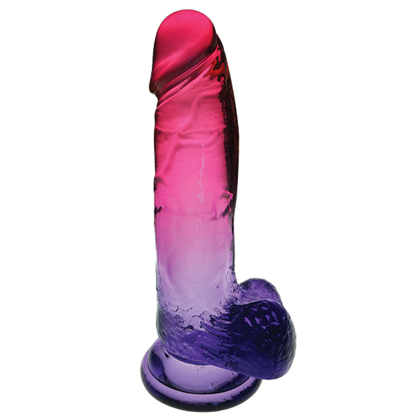Icon Brands - Shades - Large 8 Inch Jelly TPR Gradient Dildo Pink and Plum - Icon Brands