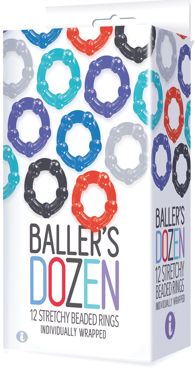 Baller's Dozen Beaded Cockrings (12 per pack) - Assorted colors