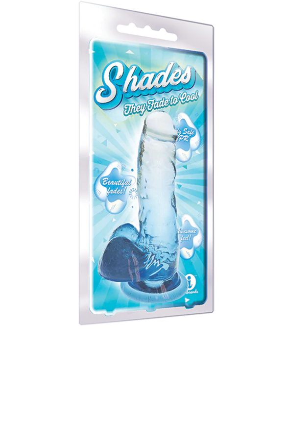 Icon Brands - Shades - Medium 7 Inch Jelly TPR Gradient Dildo Blue